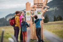 Wandern mit Kindern auf dem Rohan Rothirsch Erlebnisweg Flumserberg