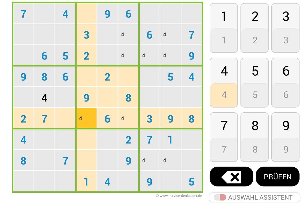 Sudoku Anleitung Schritt 2: Notizen