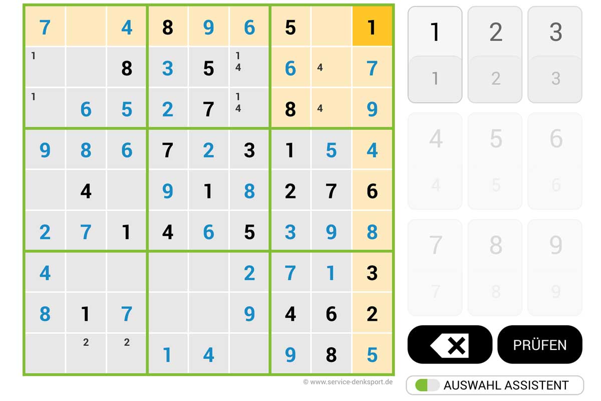 Sudoku Anleitung Schritt 3: Nackte Paare